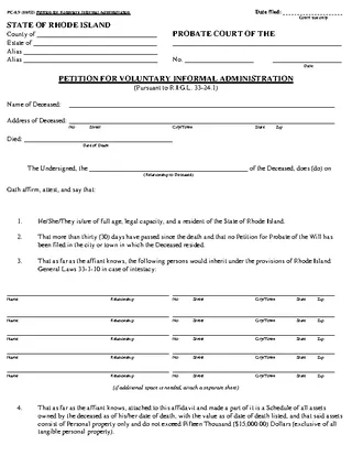 Forms Rhode Island Small Estate Affidavit Form Pc1.9