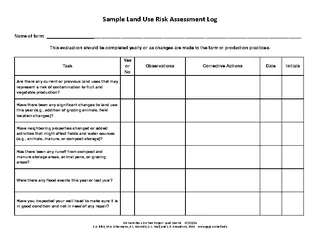 Forms Risk Assessment Log Template