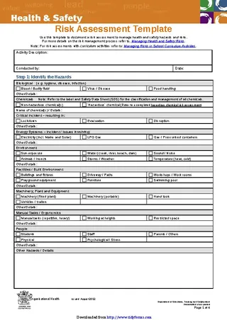 Forms Risk Assessment Template 4
