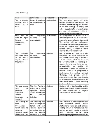 Risk Log Template