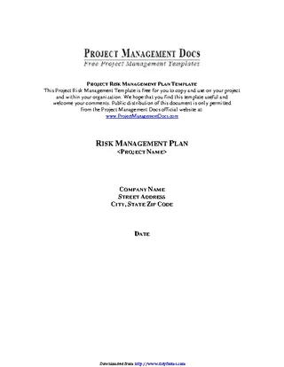 Risk Management Plan Template 3