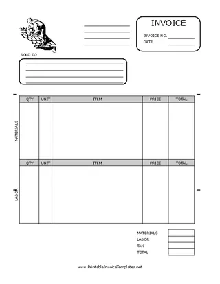 Roofing Contractor Invoice Template