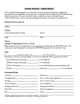 Room Rental Agreement 2