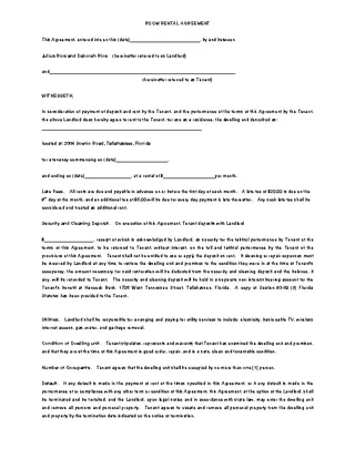 Room Rental Agreement Free Word Template