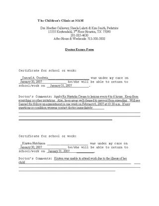 Forms Saample Doctor Note Template For Word Doc Download