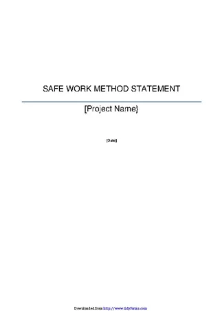 Forms Safe Work Method Statement