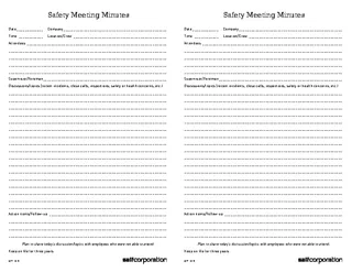 Safety Meeting Minutes Form