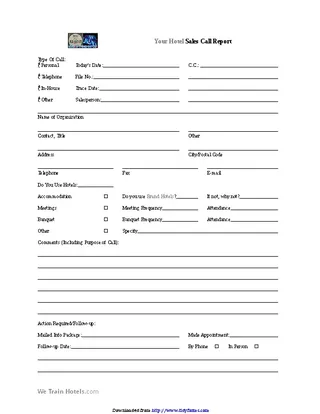 Forms Sales Call Report Template 2