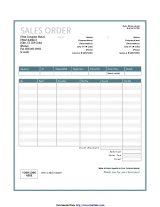 Forms Sales Order Template 1