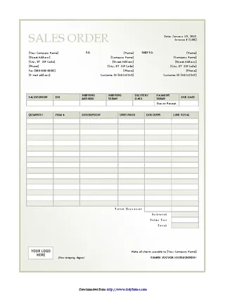 Forms Sales Order Template 3