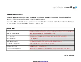 Sales Plan Template 1