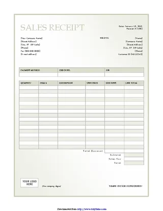 Forms Sales Receipt Template 1