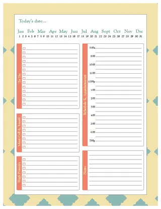 Forms Sample Best Blank Daily Schedule Planner