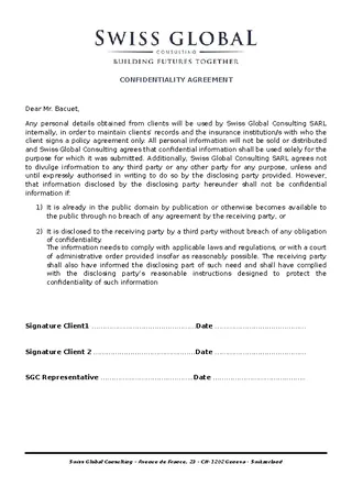 Sample Client Confidentiality Agreement Template