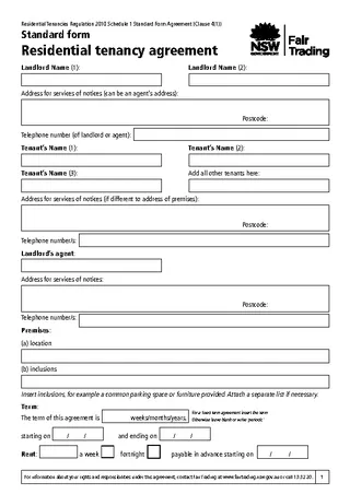 Sample Residential Tenancy Agreement