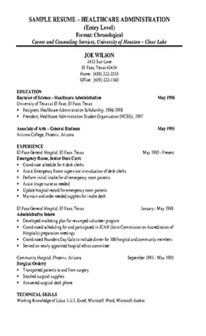 Sample Resume Healthcare Administration - Sample Resume Healthcare Administration.webp