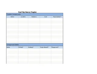 Forms Sample Road Trip Itinerary Template Download Free Download