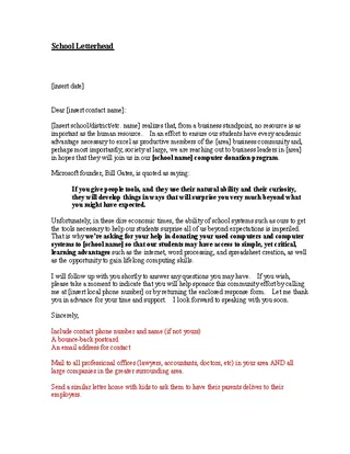 Sample Sponsorship Request Letter