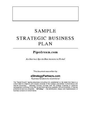 Sample Strategic Business Proposal