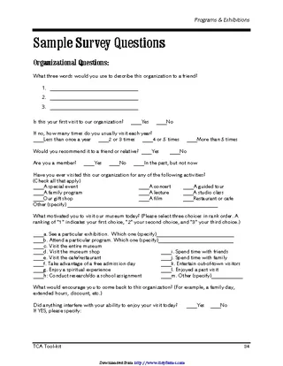 Sample Survey Questions 3