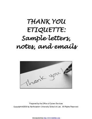 Sample Thank You Letters Notes And Emails
