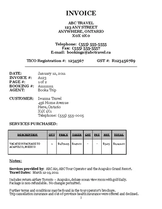 Forms Sample Travel Agency Forms Templates