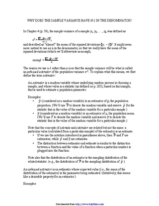 Forms Sample Variance 1