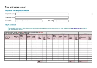 Sample Weekly Time And Wage Records Template