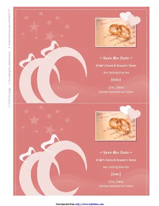 Forms Save The Date Card Heart Scroll Design