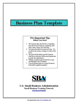 Forms Sba Business Plan Template 1