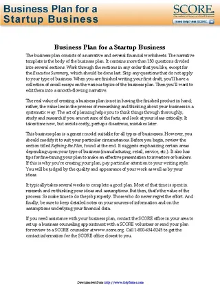 Sba Business Plan Template 2