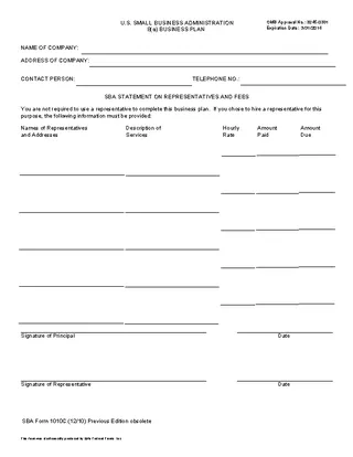 Forms Sba Business Plan Template 3