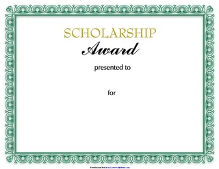 Scholarship Award Certificate
