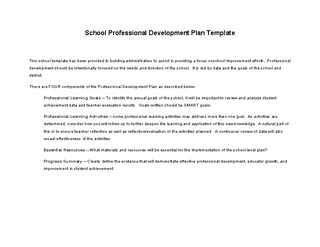 Forms School Professional Development Plan Template