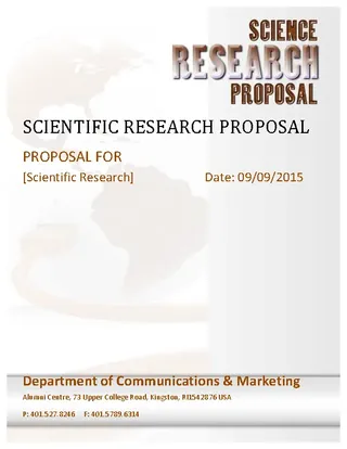 Science Research Proposal Word 2010 Free Template