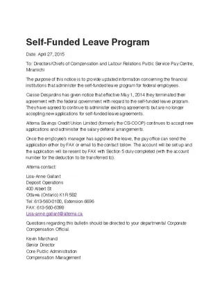 Self Funded Leave Program