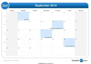 Forms September 2014 Calendar 1