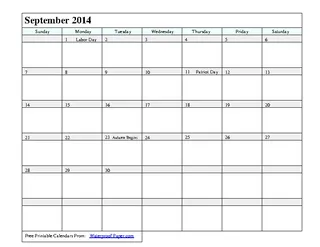 Forms September 2014 Calendar 2