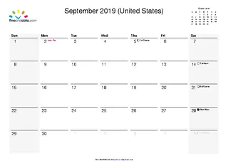Forms September 2019 Calendar 2