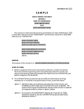 Forms Service Agreement Template 1