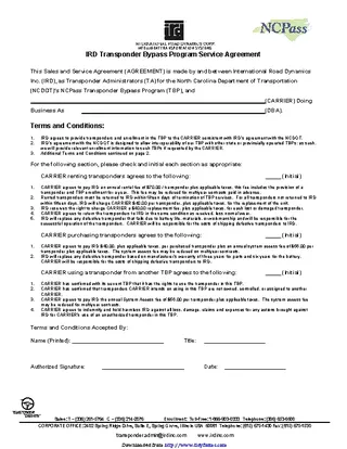 Forms Service Agreement Template 3