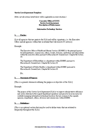 Forms Service Level Agreement Template 3
