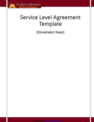 Service Level Agreement Template 4