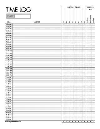 Sign In And Sign Out Time Log Template