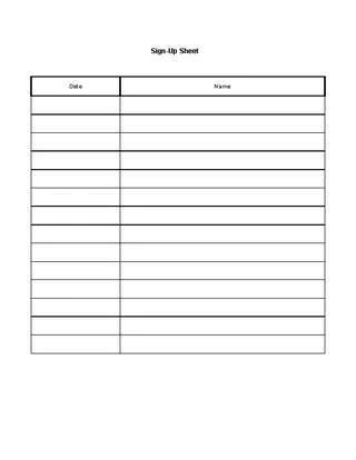 Forms Sign Up Sheet Name And Date
