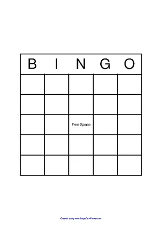 Forms Simple Blank Bingo Board Pdf
