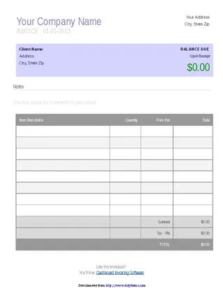 Forms Simple Invoice Template 3