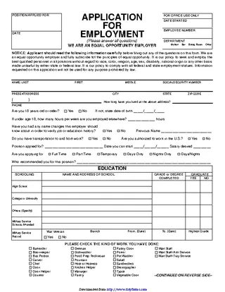 Forms Simple Job Application 2