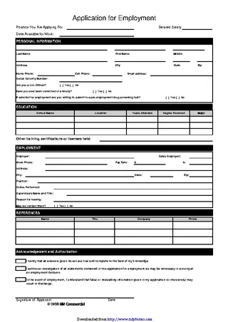 Forms Simple Job Application 3