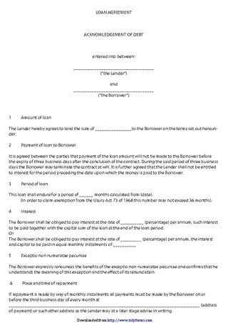 Forms Simple Loan Agreement Template 2